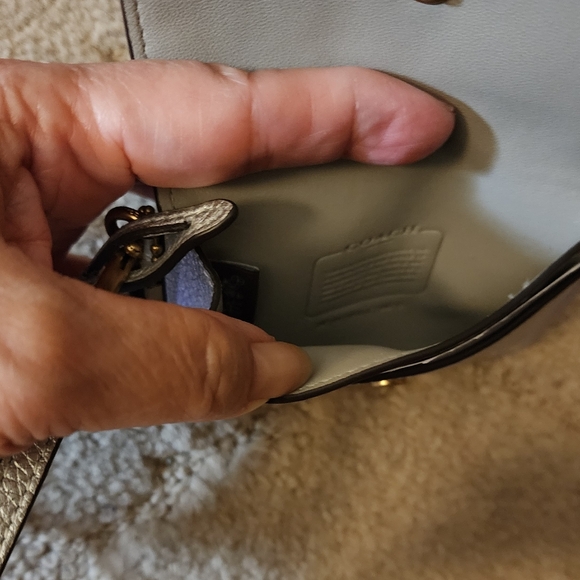 Coach Metallic Leather Card Case - Picture 4 of 8